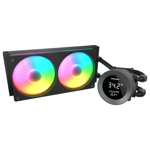 Poseidon Vistek ARGB 240/240mm水冷CPUクーラー/1.9インチデジタルディスプレイ搭載/Intel LGA1851/1700/1200/115X/1366/AMD AM5/AM4/AM3/AM2/FM2/FM1
