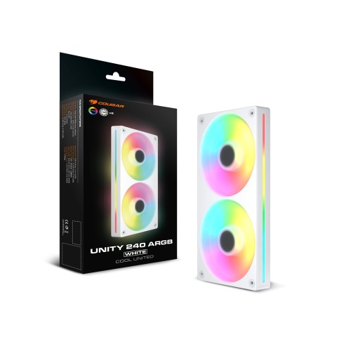 Unity240-FW ARGB/一体成型タイプのシングルフレ―ムファン/240mm・通常回転/ブラック/PWM制御/シンプルなケーブル設計/防振ゴム