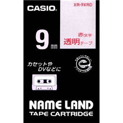 ネームランド用透明テープ 9mm 透明/赤文字