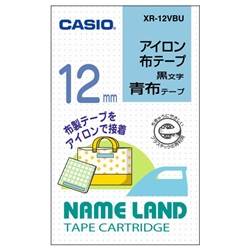 ネームランド用アイロン布テープ 12mm ブルー/黒文字