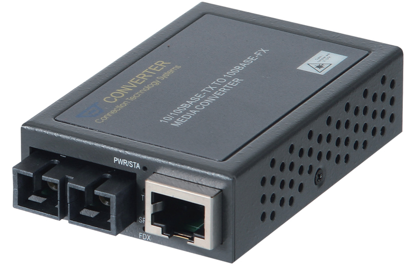 ミニサイズ ファストイーサ・メディアコンバータ 10/100BaseTX to 100BaseFX(シングルモード、SC、1310nm、30km)