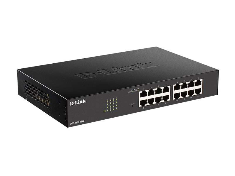 DGS-1100-16V2 ギガビットL2 Easyスマートスイッチ、10/100/1000BASE-Tポート×16、ファンレス、リミテッドライフタイム保証対象