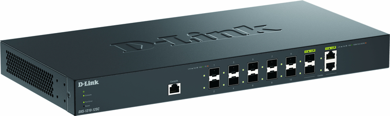 DXS-1210-12SC 10ギガ/マルチギガビットL2 スマートマネージドスイッチ、10G SFP+×12(内2 Combo)、10G/5G/2.5G/1G BASE-T×2、リミテッドライフタイム保証対象
