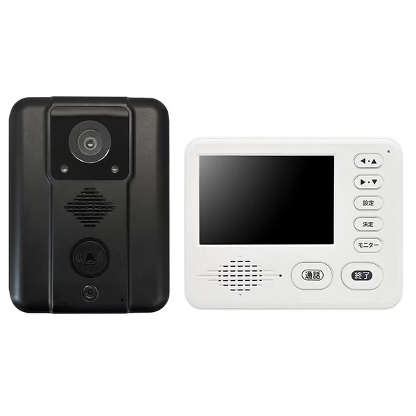 ワイヤレステレビドアホン　ドウシシャ　簡単取り付け　工事不要