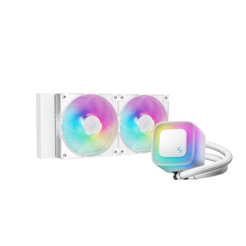 LE240 WH V2/240mm水冷CPUクーラー/ホワイト/フロスト仕上げのポンプヘッド/PWM制御ウォーターポンプ/ARGBファン/Intel LGA1851/1700/1200/1151/1150/1155/AMD AM5/AM4