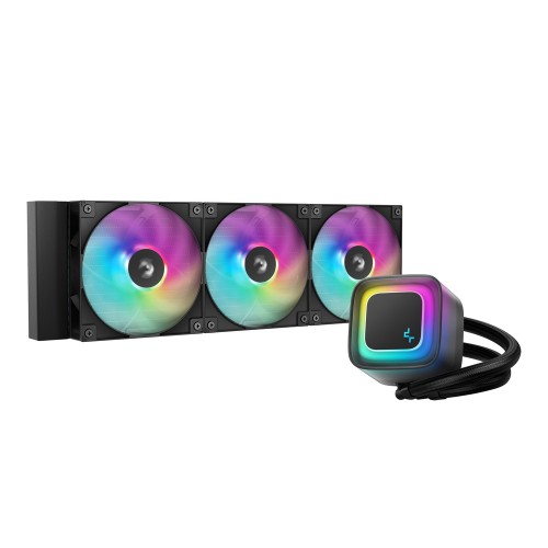 LE360 V2/360mm水冷CPUクーラー/ブラック/フロスト仕上げのポンプヘッド/PWM制御ウォーターポンプ/ARGBファン/Intel LGA1851/1700/1200/1151/1150/1155/AMD AM5/AM4
