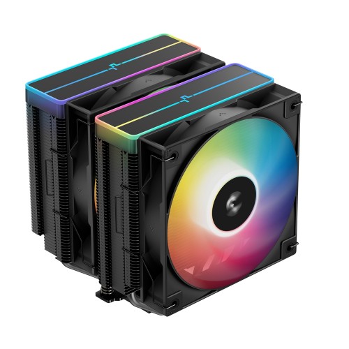 AG620 BK ARGB V2/空冷CPUクーラー/オールブラック/ツインタワー型/ARGBトップカバー/デュアル120mm ARGBファン/Intel LGA1851/1700/1200/1151/1150/1155/AMD AM5/AM4対応