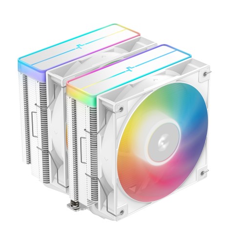 AG620 WH ARGB V2/空冷CPUクーラー/オールホワイト/ツインタワー型/ARGBトップカバー/デュアル120mm ARGBファン/Intel LGA1851/1700/1200/1151/1150/1155/AMD AM5/AM4対応
