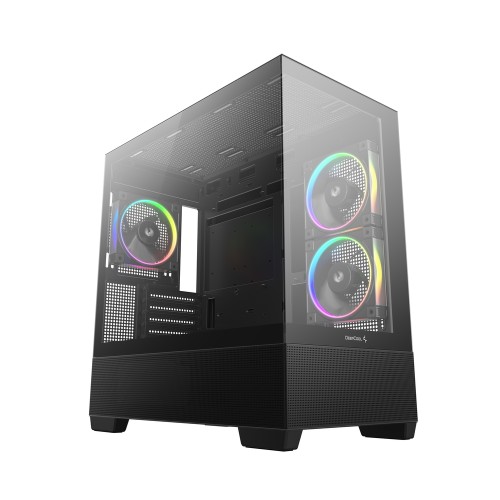CG380 3F/パノラマデザインPCケース/ブラック/背面コネクタMB対応(MicroATX)/ARGBファン3基標準搭載/360mmラジエーター対応