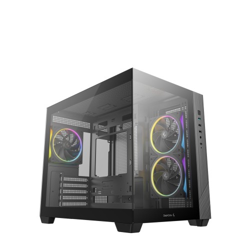 CG330 3F/パノラマデザインPCケース/ブラック/デュアルチャンバー設計/背面コネクタMB対応(MicroATX)/ARGBファン3基標準搭載/360mmラジエーター対応
