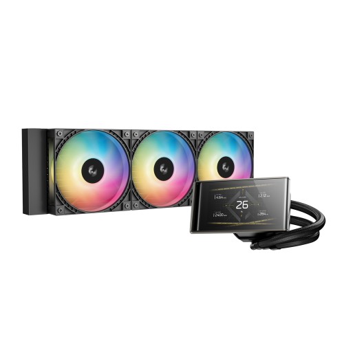 LT360 VISION ARGB/360mm水冷CPUクーラー/角度調整可能な4.5インチIPSウルトラワイドディスプレイ/第6世代ポンプ/「FD12 ARGB V2」ファン/Intel LGA1851/1700/AMD AM5/AM4