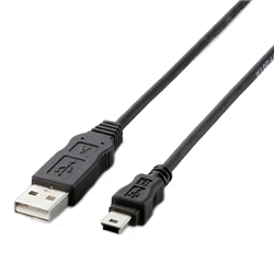 EU RoHS指令準拠USBケーブル A:miniB/2.0m(ブラック)