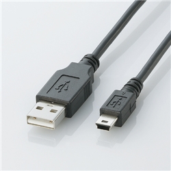 USB2.0ケーブル A-miniBタイプ/1.0m(ブラック)