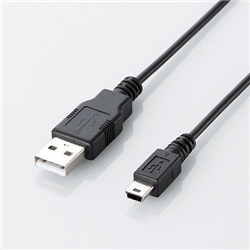 エコUSB2.0ケーブル/A-miniBタイプ/エコ/1.5m/ブラック