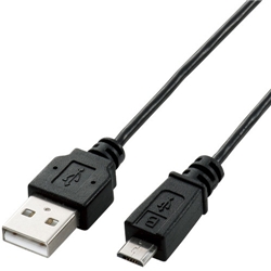 極細Micro-USB(A-MicroB)ケーブル/2.0m/ブラック