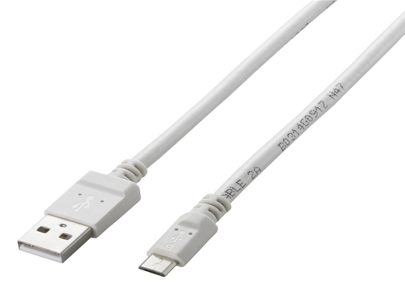 microUSBケーブル/2A出力/スタンダード/通信・充電/1.2m/ホワイト