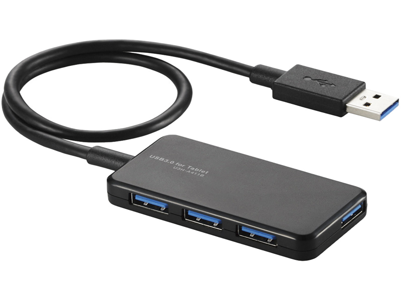 USB3.0ハブ/バスパワー/タブレット向け/4ポート/ブラック