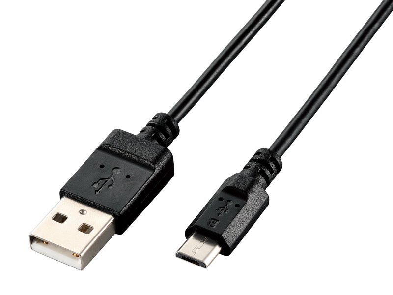 microUSBケーブル/USB2.0/エコパッケージ/1.2m/ブラック
