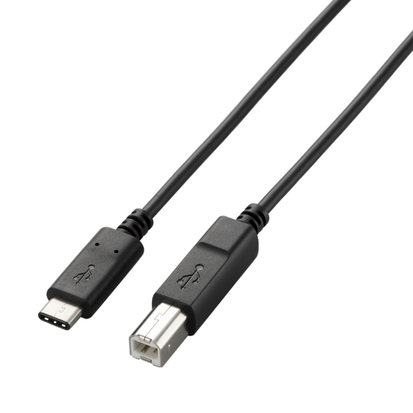 USB2.0ケーブル/C-Bタイプ/認証品/3A出力/0.5m/ブラック