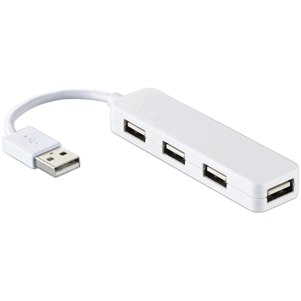 USB2.0ハブ/カラフルモデル/バスパワー/4ポート/ホワイト