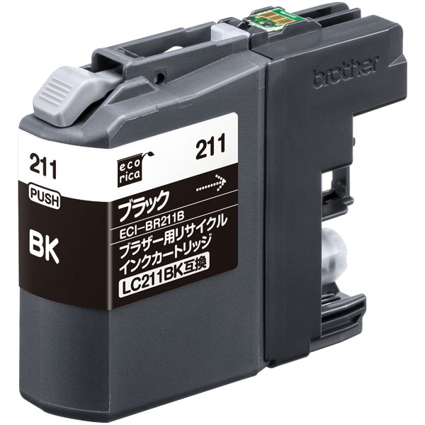 エコリカ リサイクルインクカートリッジ/ブラザー/LC211BK/ブラック