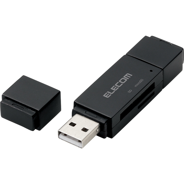 メモリリーダライタ/PC・スマホ・タブレット用/microB+USB A/SD+microSD/ブラック