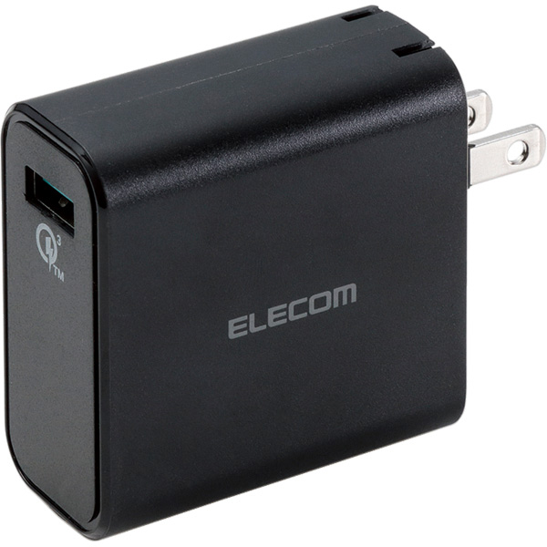 スマートフォン・タブレット用AC充電器/Quick Charge 3.0対応/USB1ポート/ブラック