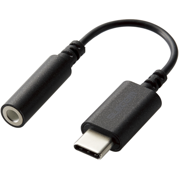 USB Type-C - 4極3.5mmステレオミニプラグ変換ケーブル/デザイン耐久/ブラック