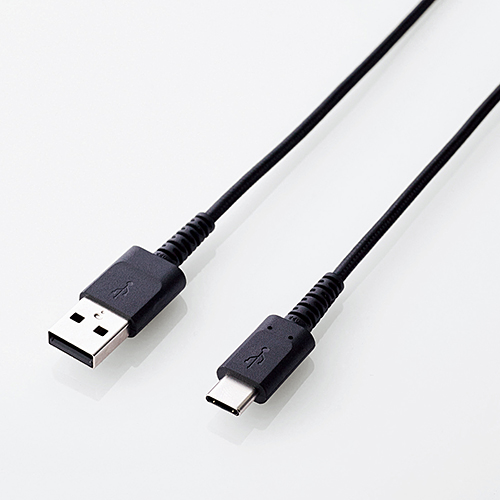 スマートフォン用USBケーブル/USB(A-C)/認証品/高耐久/0.7m/ブラック