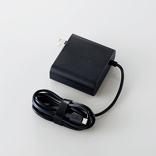 ノートPC用ACアダプター/Type-C/USB Power Delivery対応/65W/ケーブル一体型/2m/ブラック