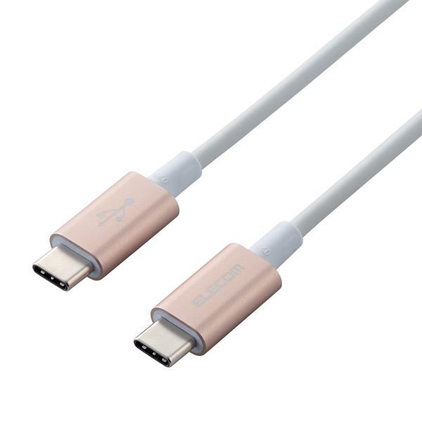 スマホ・タブレット用USBケーブル/USB(C-C)/準高耐久/USB Power Delivery対応/認証品/1.0m/ゴールド