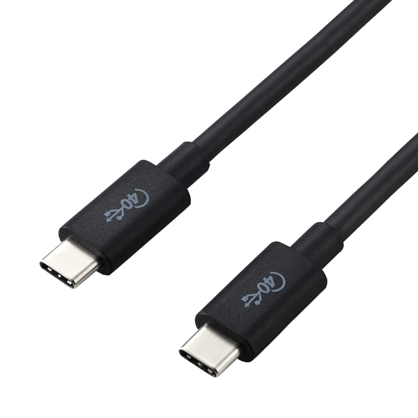 USB4ケーブル/C-Cタイプ/認証品/USB Power Delivery対応/40Gbps/0.8m/ブラック