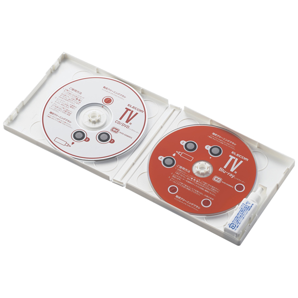 テレビ用クリーナー/Blu-ray/CD/DVD/レンズクリーナー/湿式/読込回復/2枚組