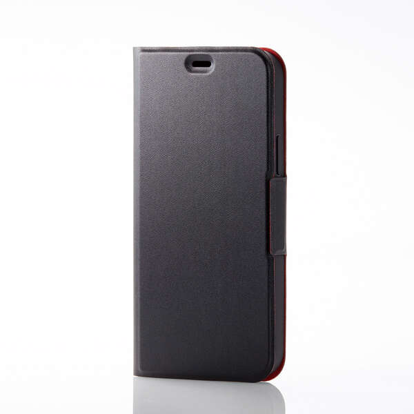 iPhone 12/iPhone 12 Pro用レザーケース/手帳型/UltraSlim/薄型/磁石付き/ブラック