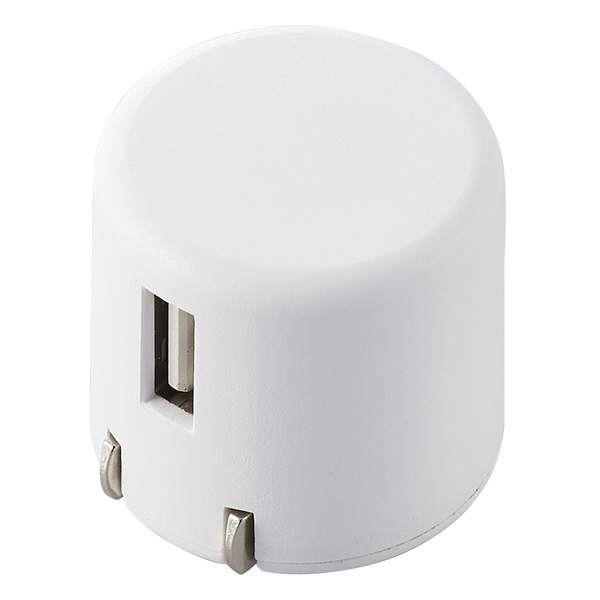 スマートフォン用AC充電器/USB-Aメス1ポート/1.0A出力/ホワイト