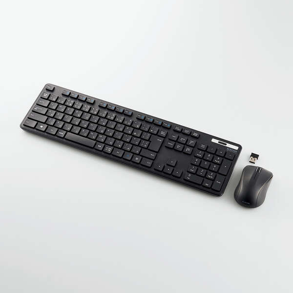 無線キーボード＆マウス/薄型/メンブレン式/抗菌/フルサイズ/ブラック