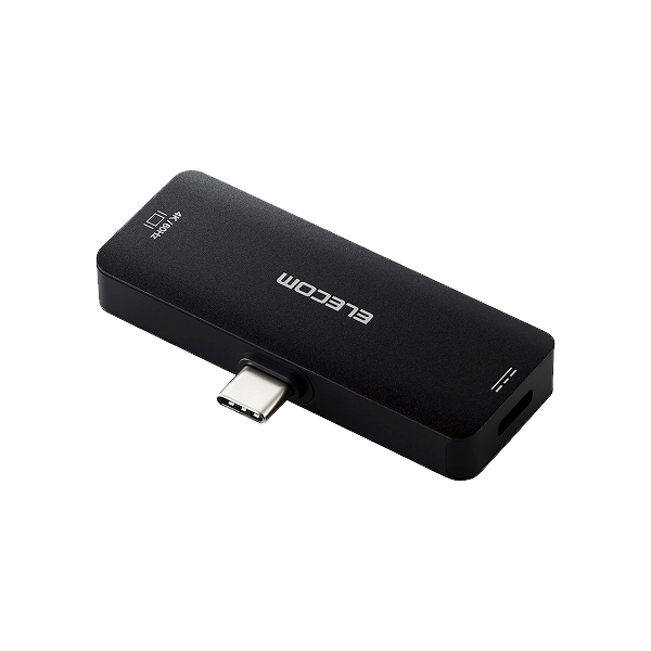 映像変換アダプタ/TypeC-HDMI/60Hz/給電機能付/USB Power Delivery100W対応/ブラック