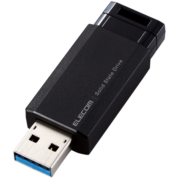 外付けSSD/ノック式/USB3.2(Gen2)対応/250GB/ブラック