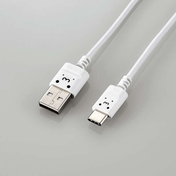 USB Type-Cケーブル/スマホ用/USB(A-C)/極細/1.5m/ホワイトフェイス
