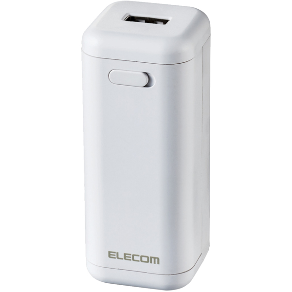 モバイルバッテリー/乾電池式/USB-A 1ポート/単3電池4本付属/ホワイト