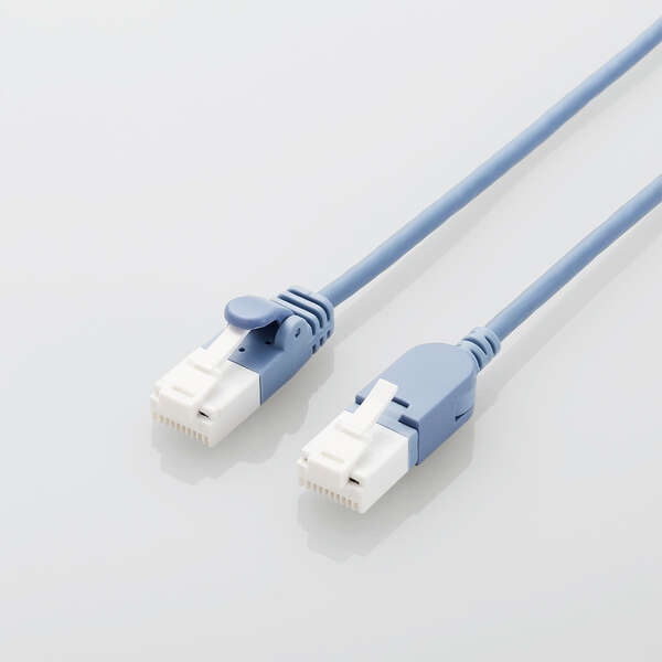 LANケーブル/CAT6A/爪折れ防止/スイング式コネクタ/10.0m/ブルー