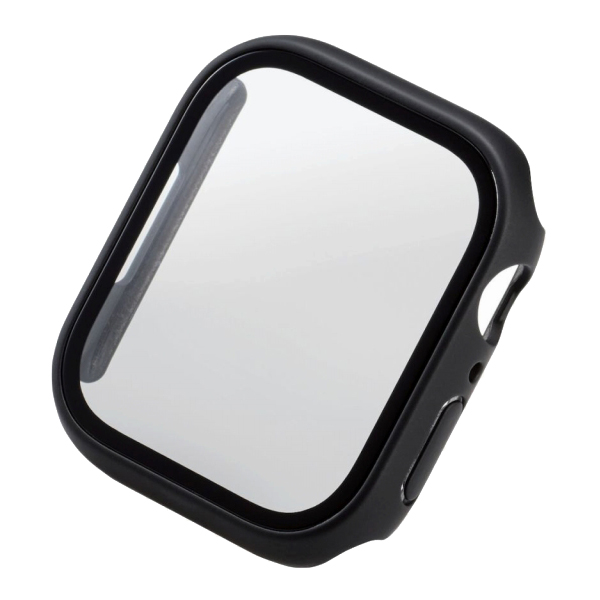 Apple Watch series7 45mm用フルカバーケース/プレミアムガラス/高透明/ブラック