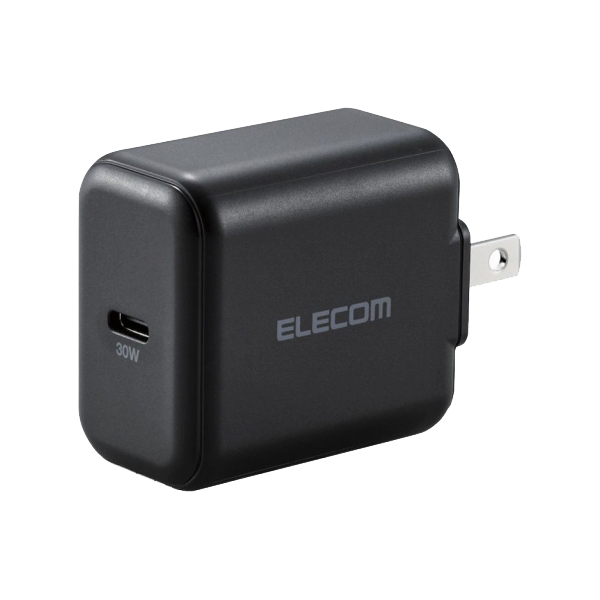 ノートPC用ACアダプター/USB充電器/USB Power Delivery認証/30W/USB-C1ポート/スイングプラグ/ブラック