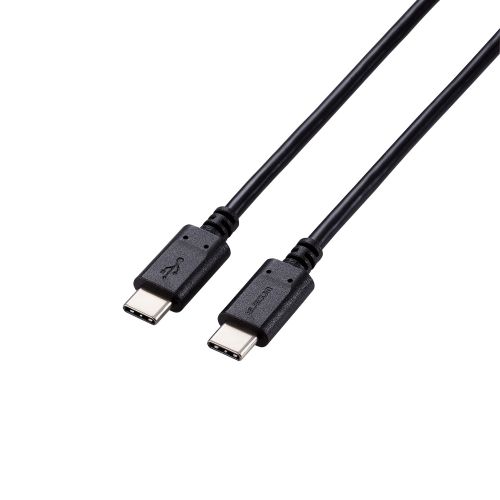 USB2.0ケーブル/C-Cタイプ/認証品/USB Power Delivery対応/5A出力/100W/コンパクトコネクタ/1.0m/ブラック