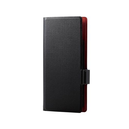 スマートフォン用マルチレザーケース/スライド式/手帳型/UltraSlim/薄型/磁石付き/Sサイズ/ブラック