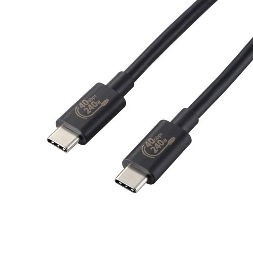 USB4ケーブル/C-Cタイプ/認証品/USB Power Delivery対応/240W/1.0m/ブラック