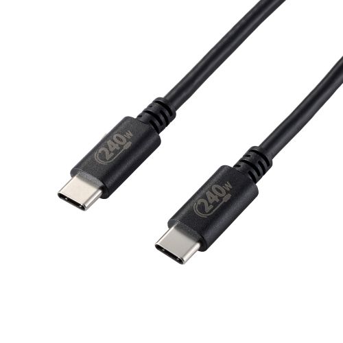USB2.0ケーブル/C-Cタイプ/認証品/USB Power Delivery対応/240W/2.0m/ブラック