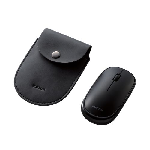 マウス/有線/3ボタン/薄型/ケーブル巻取式/ブラック