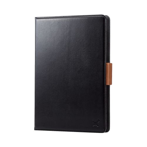 タブレット汎用手帳型ケース/ソフトレザー/フリーアングル/ハンドベルト/ペンホルダー/8.5～11.5inch/ブラック