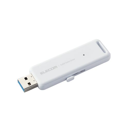 外付けSSD/ポータブル/USB3.2(Gen2)対応/スライド式/1TB/ホワイト